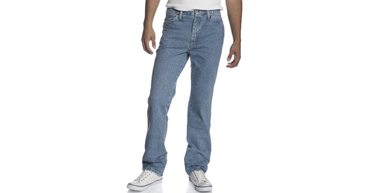wrangler white wash cowboy cut jeans