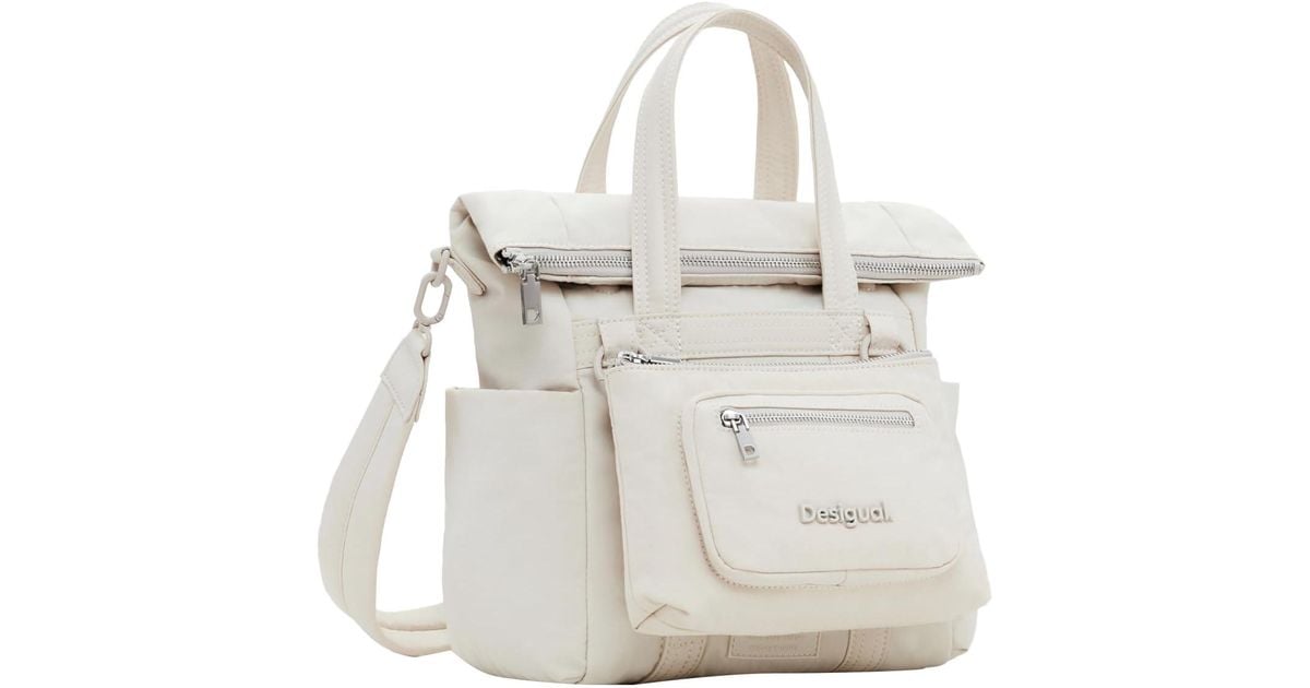 Borsa Desigual BACK_HALF HAMPTON - Bianco Casual Con Chiusura Magnetica E Cerniera - Tasca Posteriore
