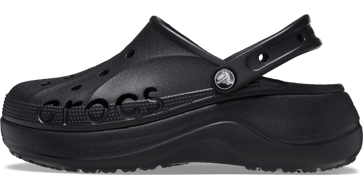 crocs platform clog black