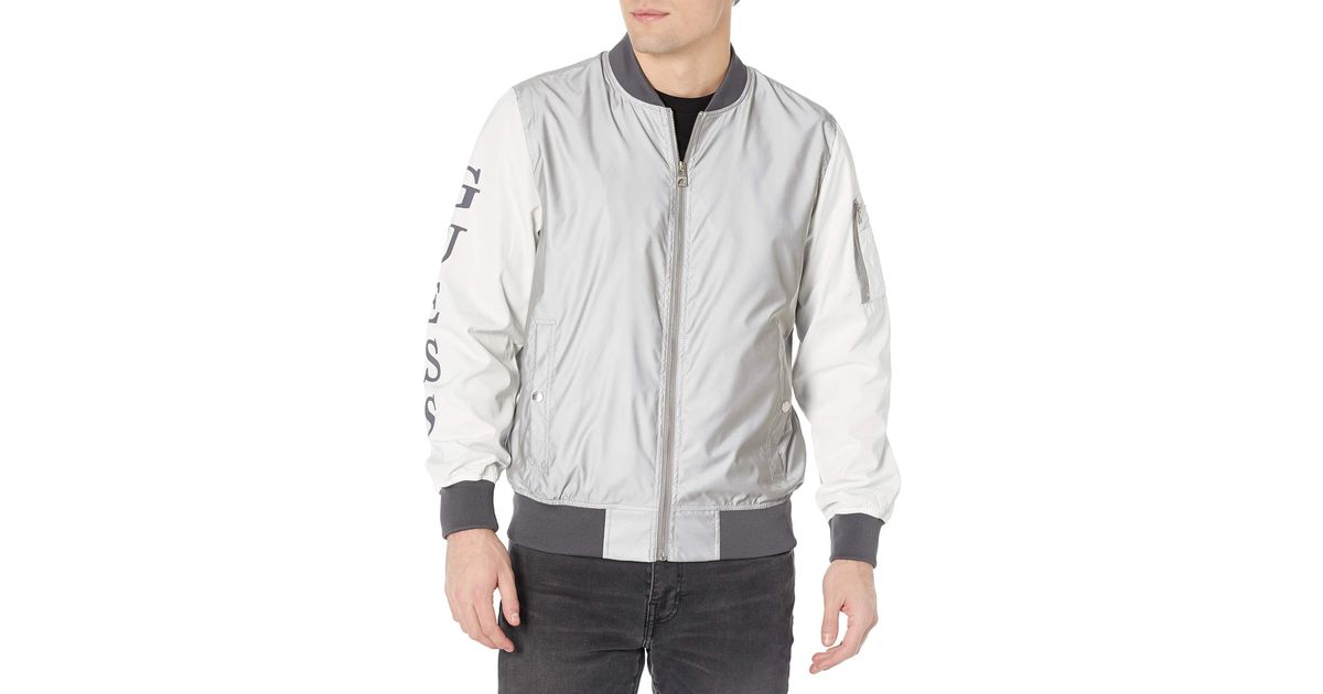 guess reflective bomber jacket