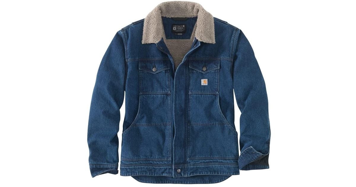 Carhartt Big & Tall Relaxed Fit Denim Sherpalined Jacket in Blue for Men Save 2 Lyst