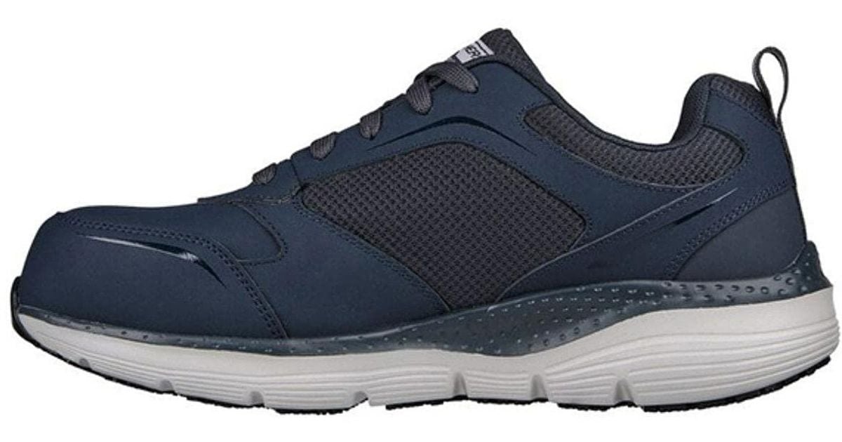 Skechers Arch Fit Sr Laceup Athletic Work Shoe Comp Toe in Blue for