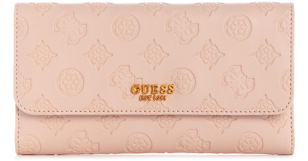 Guess Zanelle Multi Clutch Portemonnee Voor in het Naturel Lyst NL