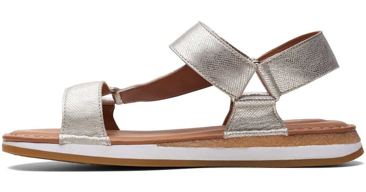 Clarks Craft Sun Sport Leather Sandals In Silver Standard Fit Size 3 in  Brown | Lyst UK