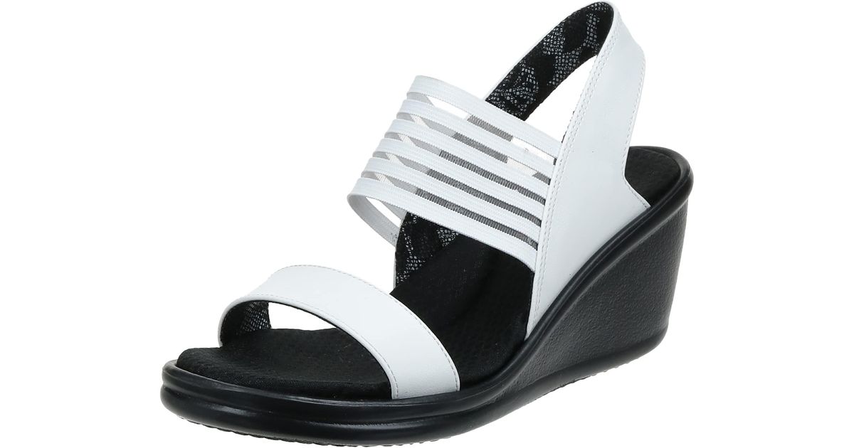 Skechers Cali Beverlee Smitten Kitten Wedge Sandal, White (white), 8.5 B(m)  Us in Black | Lyst