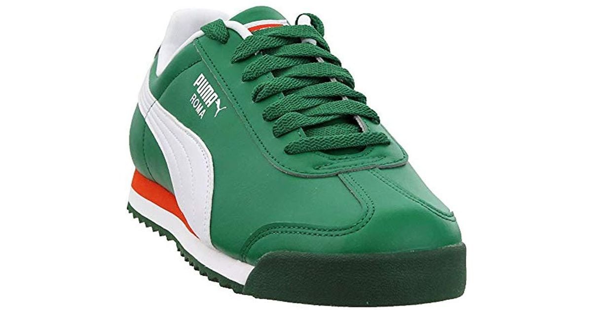 PUMA Leather Roma Basic Fashion Sneaker in Green for Men - Save 42% - Lyst