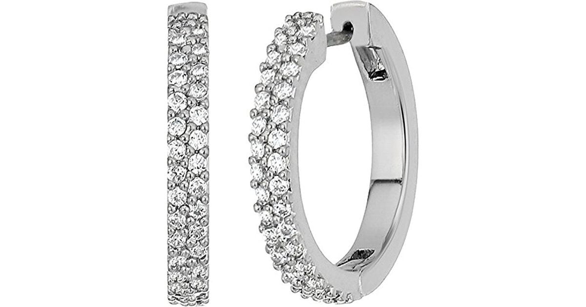 Kate Spade "pave Huggies" Save The Date Pave Huggies Drop Earrings in