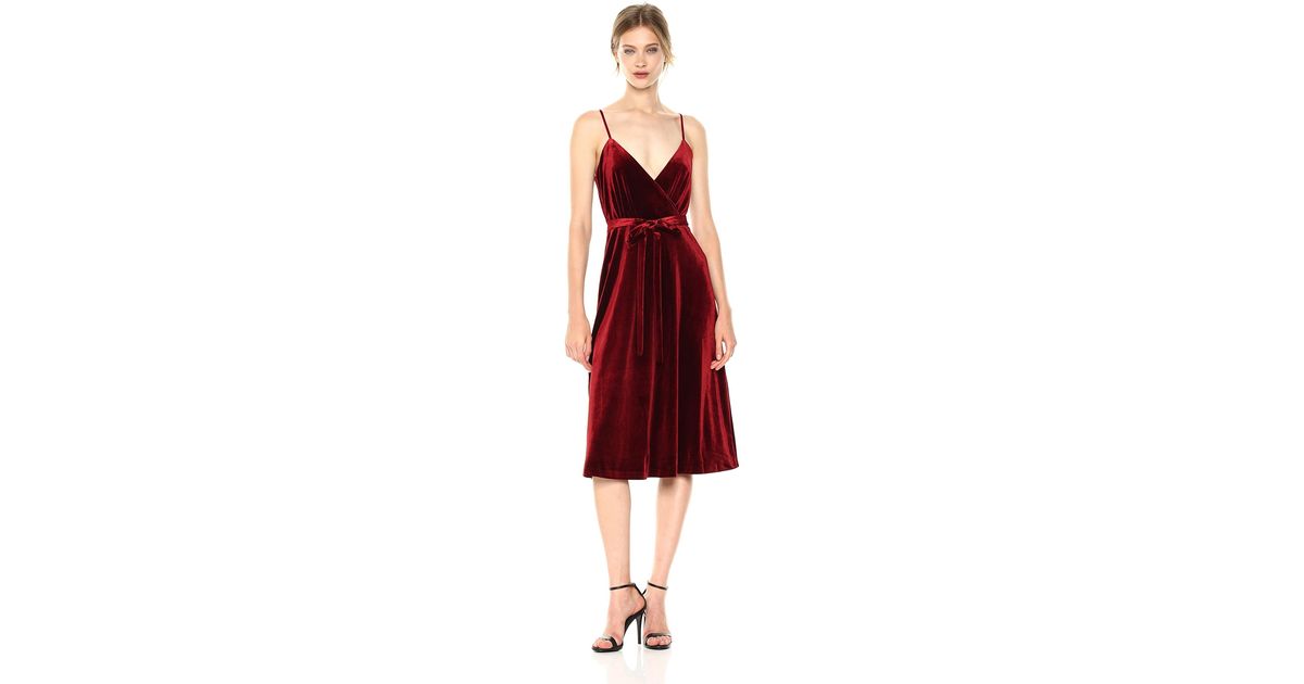 red velvet fit and flare dress