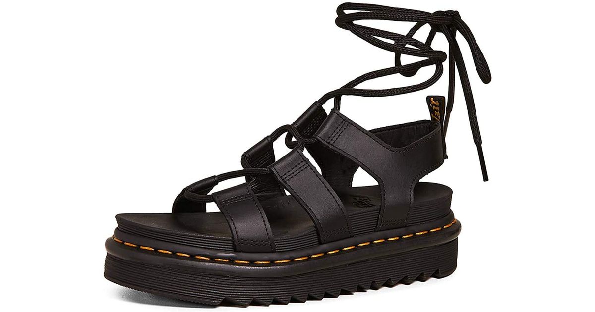 black gladiator sandals dr martens