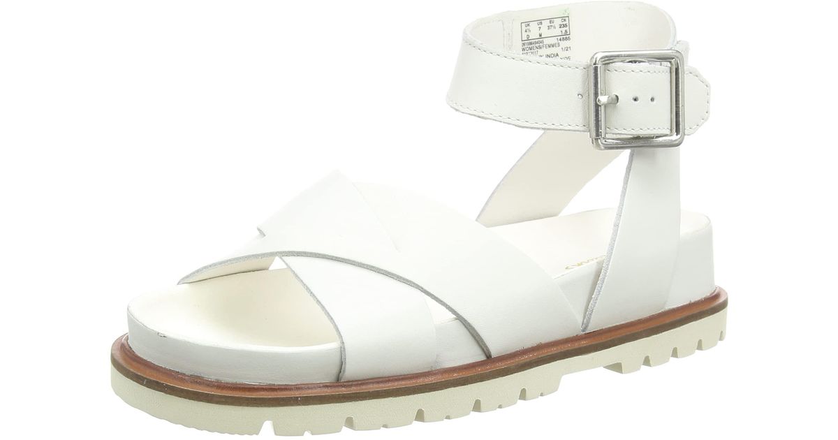 Clarks Leather Orianna Cross Sandal in White - Save 76% | Lyst UK