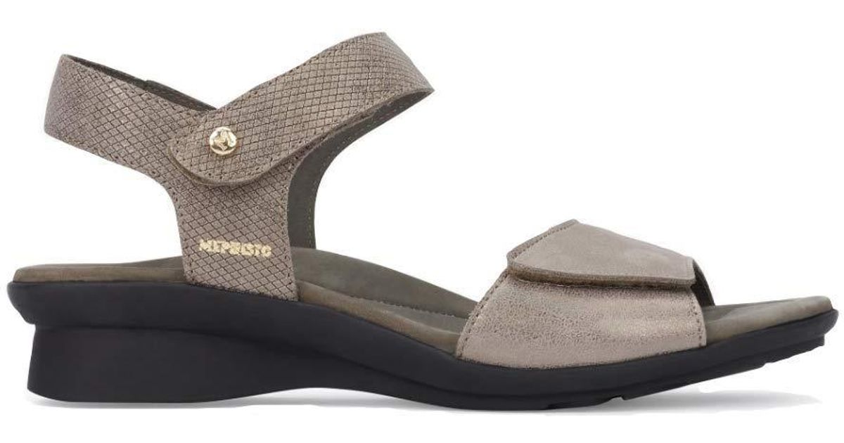 Mephisto Leather Pattie Sandal in Dark Taupe (Black) | Lyst