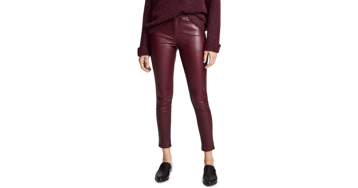theory 5 pocket leather pants
