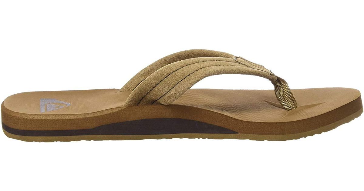 quiksilver men's carver suede flip flops