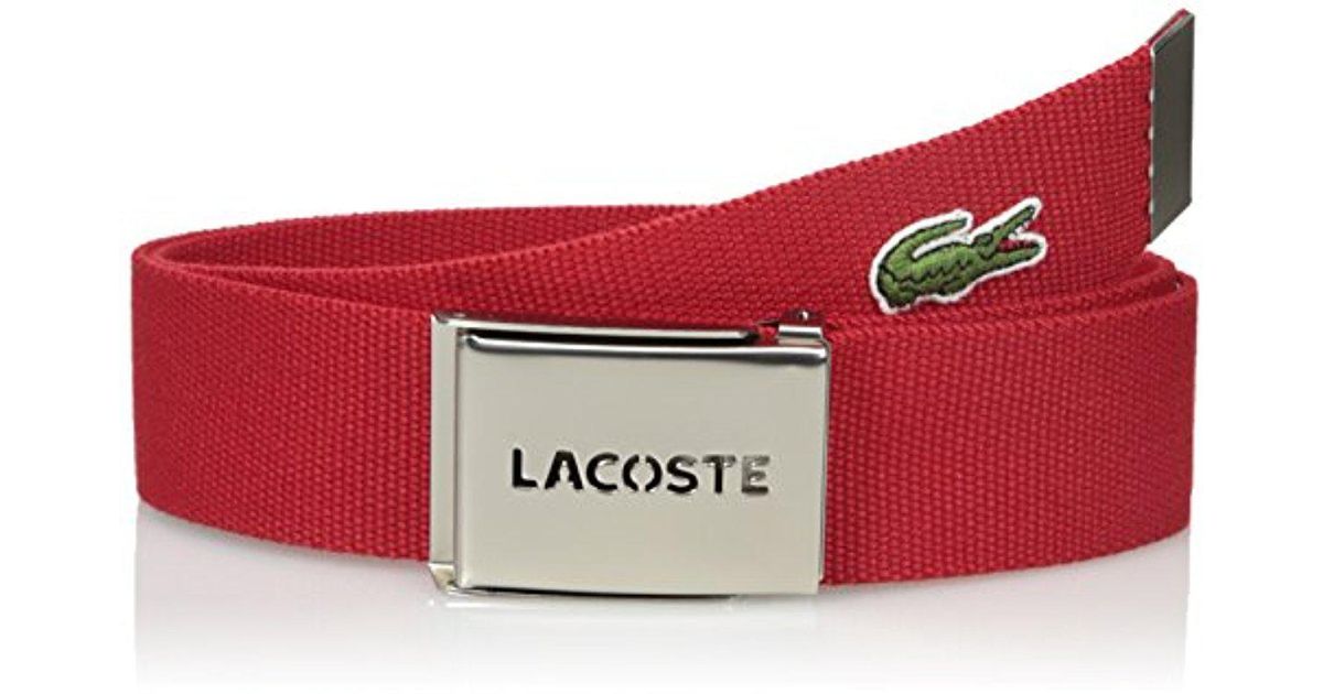 red lacoste belt