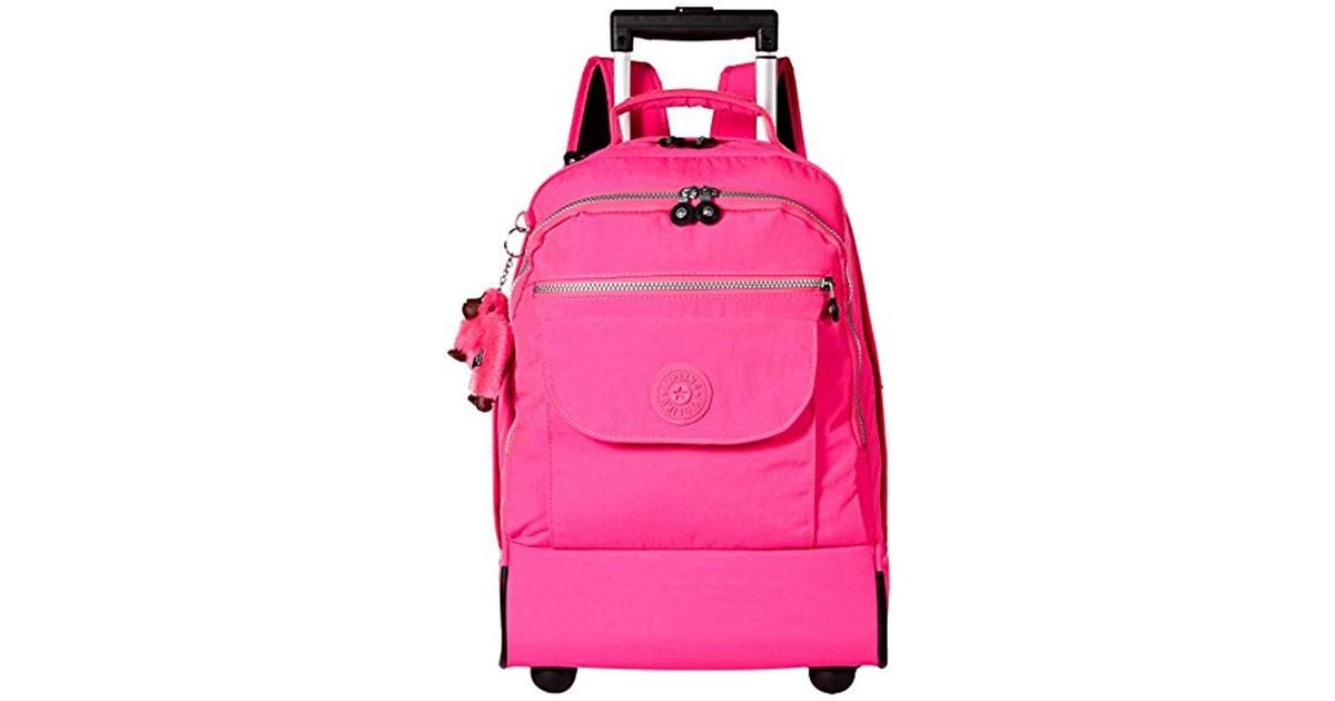 Kipling Sanaa Surfer Pink Rolling Backpack | Lyst