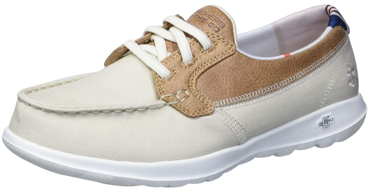 Skechers Leather 136070 Go Walk Lite Playa Vista Trainers in Natural (Black) Save 47 Lyst