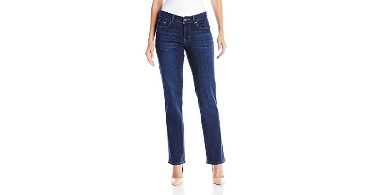 Lee Jeans Missy Modern Series Curvy Fit Straight Leg Jean in Blue | Lyst