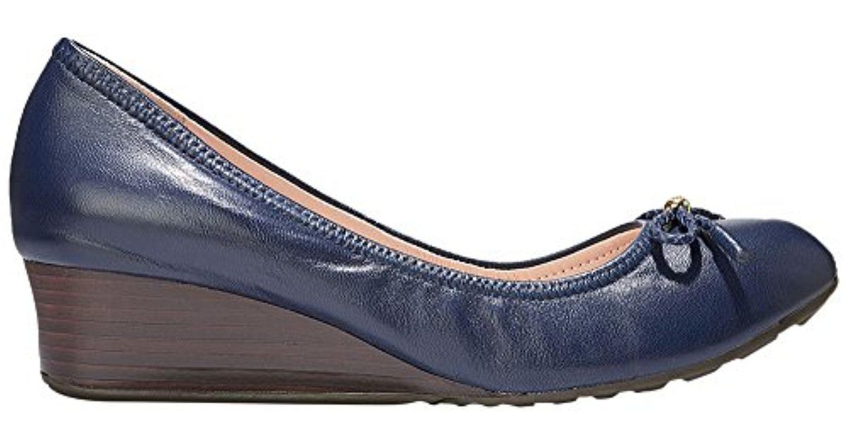 Cole Haan Tali Grand Lace Wedge 40 Pump in Blue - Lyst