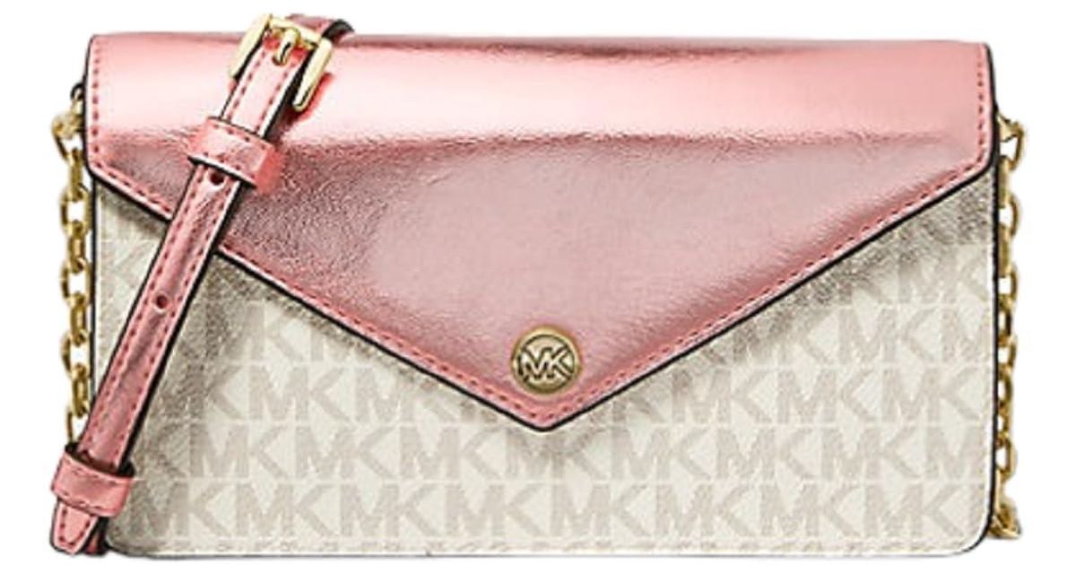 Michael Kors Pink Small Logo Envelope Crossbody Bag