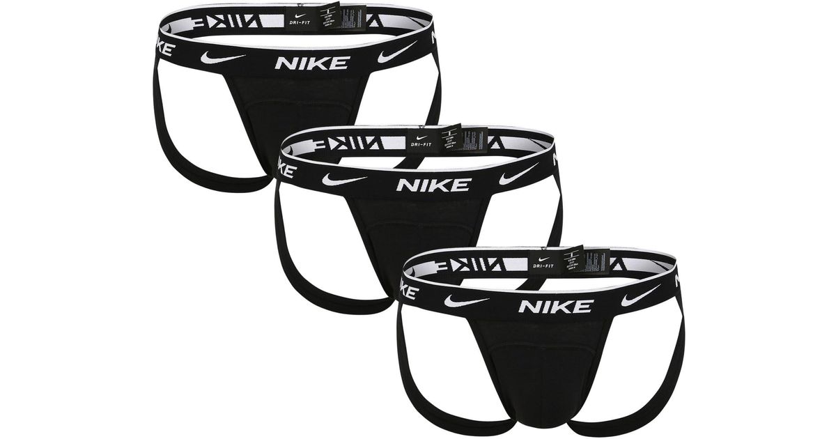 Nike Black 0000ke1013 Jockstrap 3 Units L for men