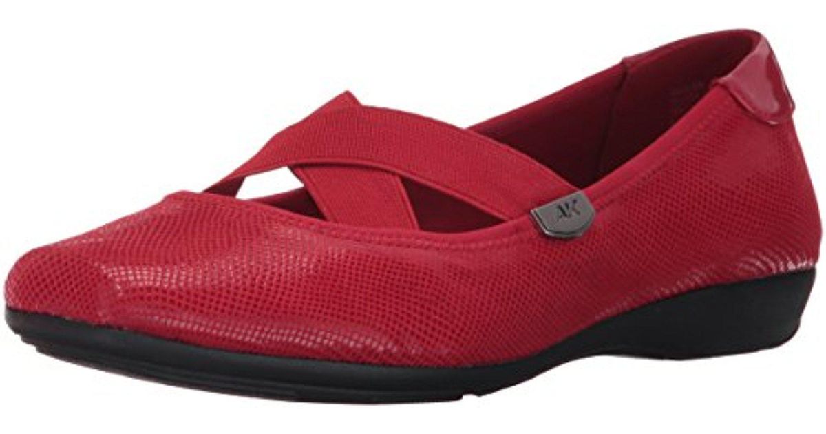 Anne Klein Ak Sport Ulisa Fabric Ballet Flat in Red - Lyst