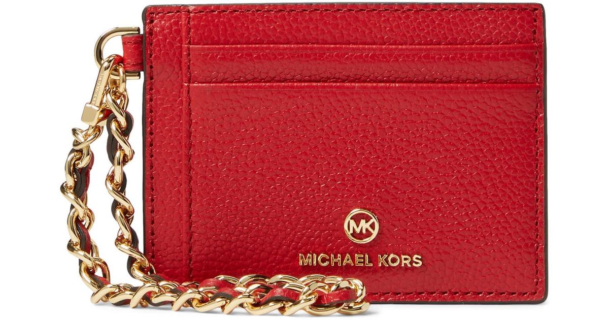 Michael Kors Jet Set Charm Small Id Chain Card Holder in Red | Lyst UK