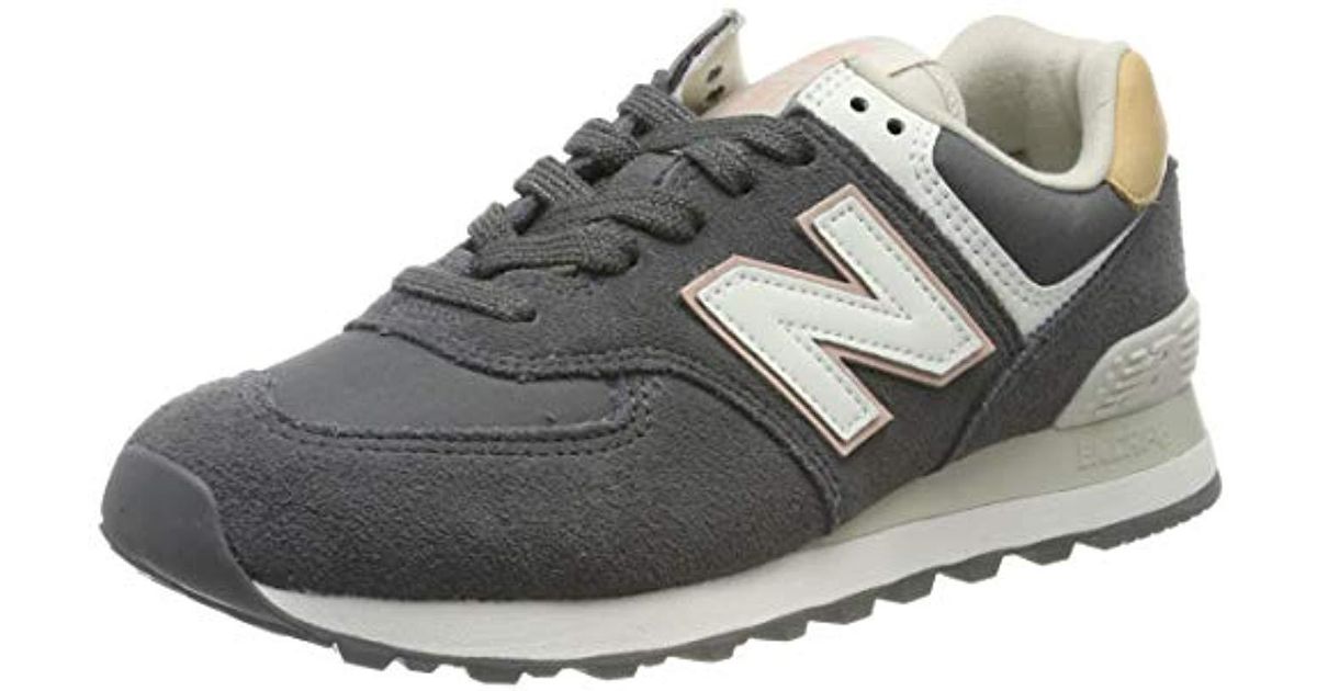 new balance grey 574 v2 metallic trainers