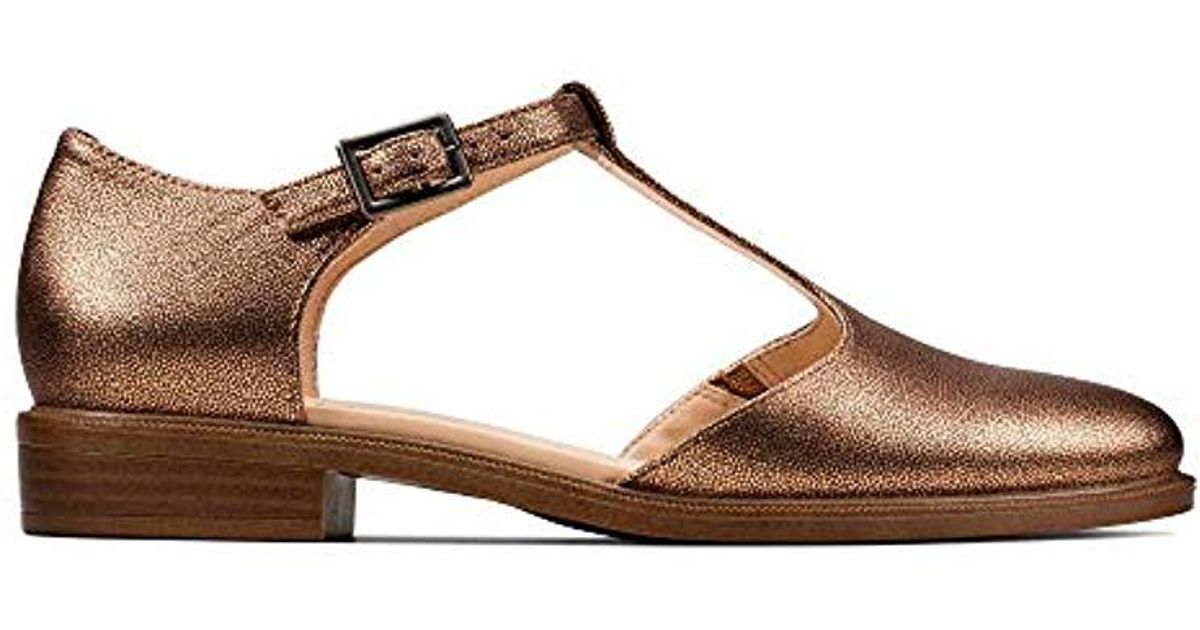 Clarks Taylor Palm Leather Shoes In Bronze Metallic in Brown | Lyst UK