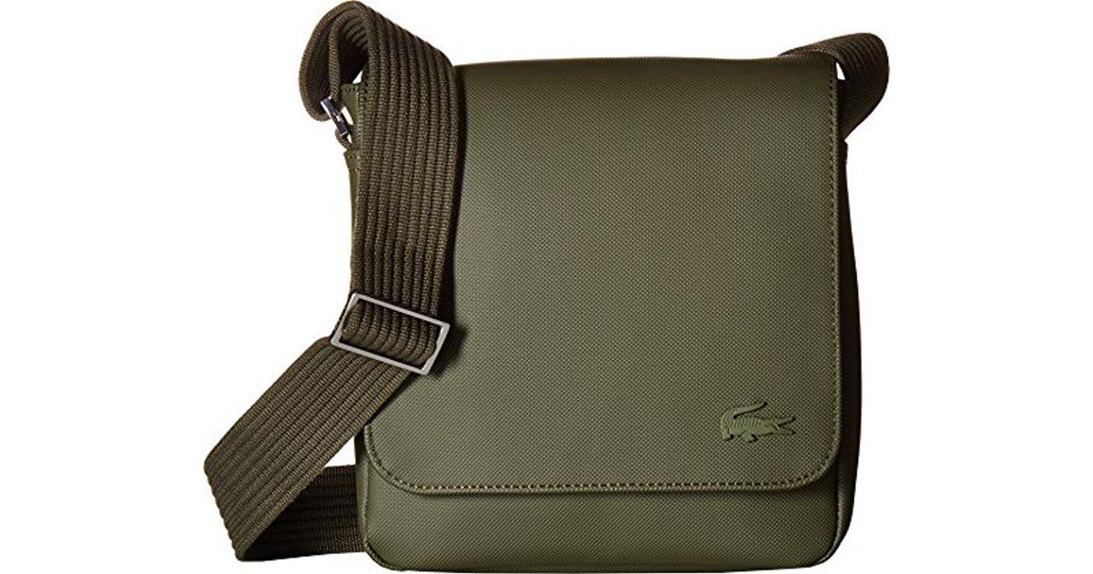 lacoste flap crossover bag