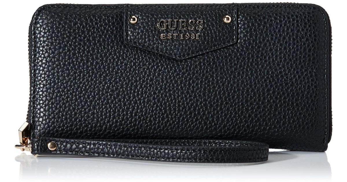 Guess Eco Brenton Large Zip Around Wallet in Black Lyst UK