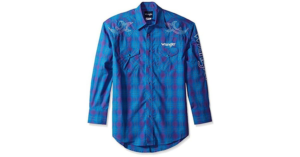 Wrangler Dodge Ram Rodeo Series Woven Shirt in Blue for Men | Lyst