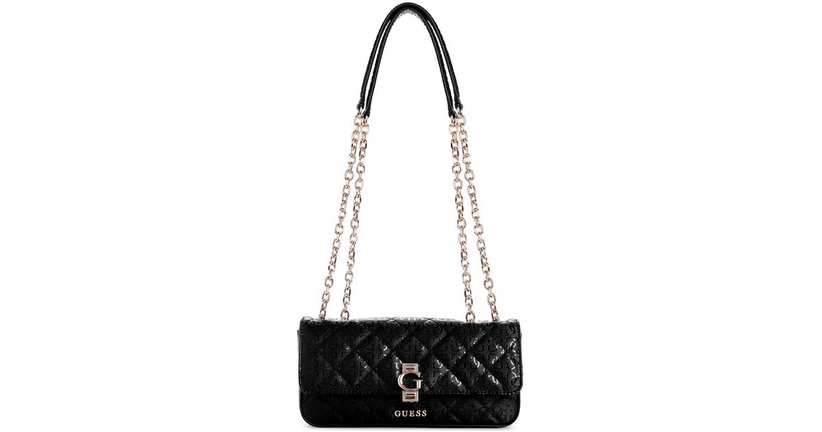 GUESS Gerty Borsa A Spalla Convertibile Donna – Tracolla Flap Logo Nero, Dimensioni Medie 24x12x6 Cm - 3
