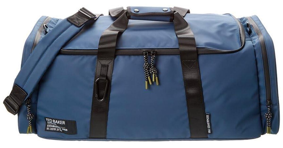 Ted Baker Hyke Rubberized Holdall in Blue Lyst UK