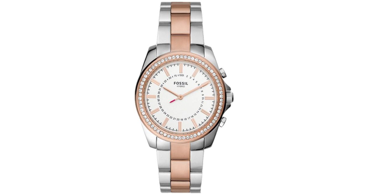 Fossil Janice Hybrid Smartwatch with Silver&Rose Gold Stainless Steel Strap  for BQT5004 in Mettallic | Lyst DE
