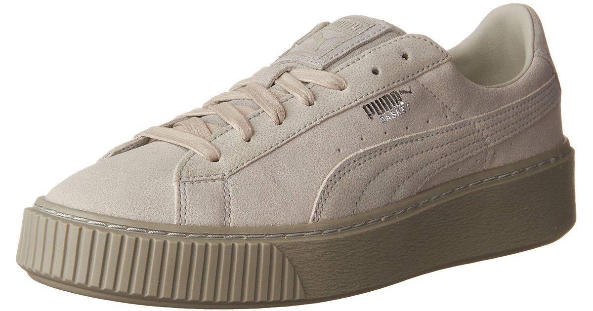 grey puma platform trainers