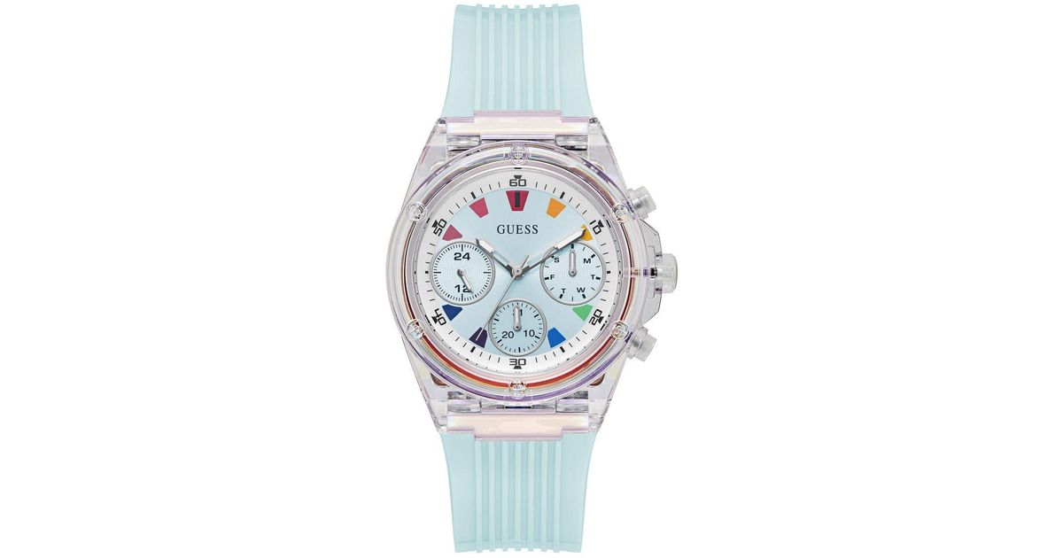 Buy GUESS Womens ATHENA Champagne Dial Silicone Analogue Watch - GW0030L2 |  Shoppers Stop