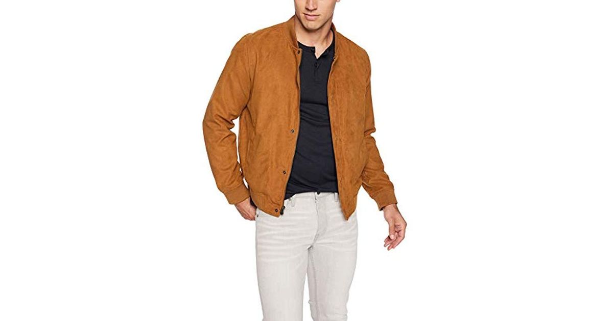 levi's men's faux suede varsity baseball bomber jacket
