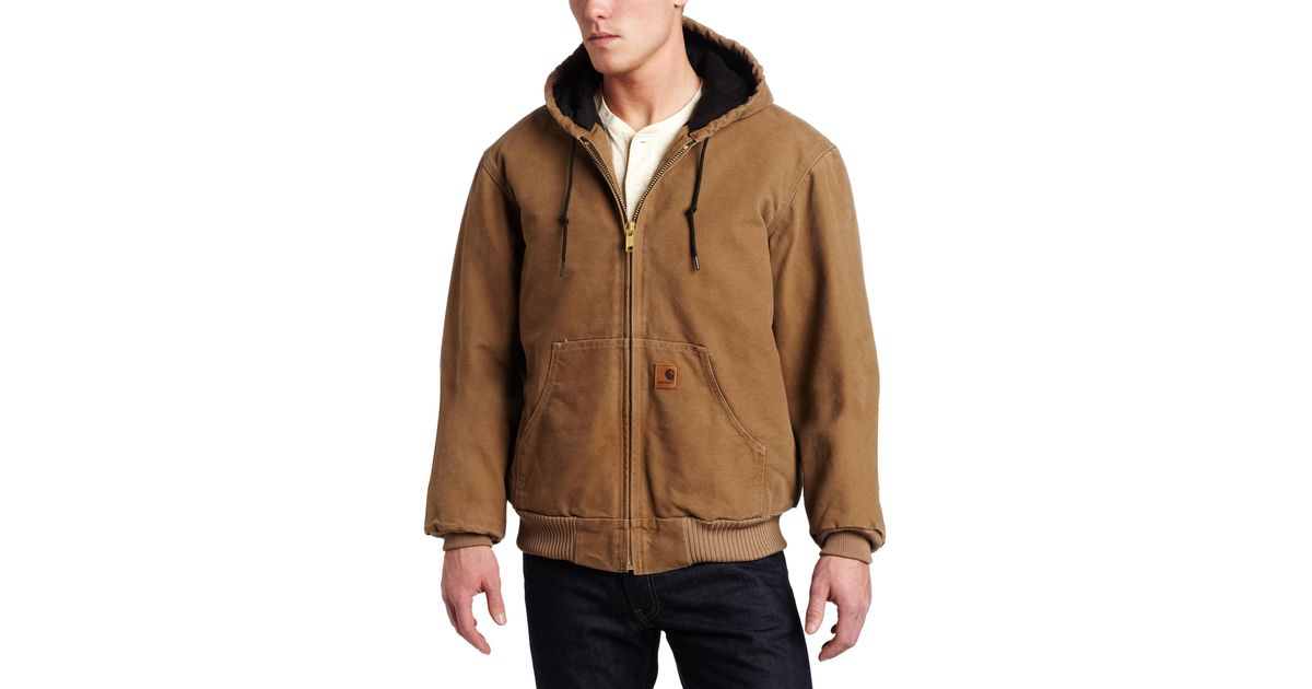 Carhartt Big & Tall Quilted Flannel Lined Sandstone Active Jacket J130,frontier  Brown,medium Tall for Men - Lyst