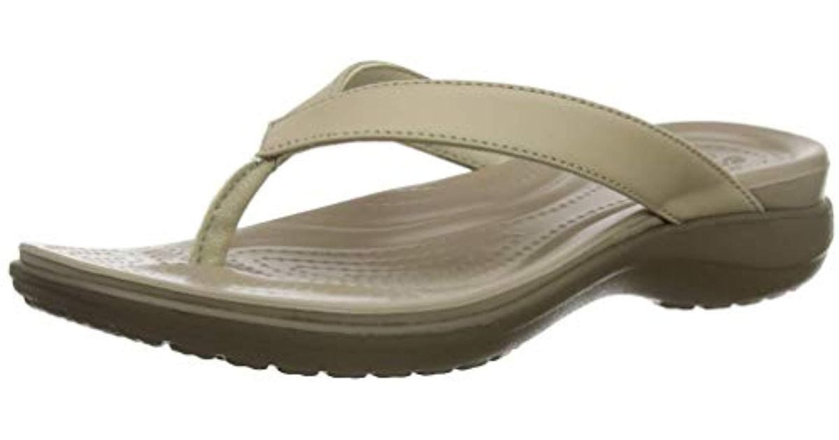 Crocs™ 40 V FlipMujer Natural SandaliaBeigechaiwalnut39 Eu Lyst Capri RjL54A