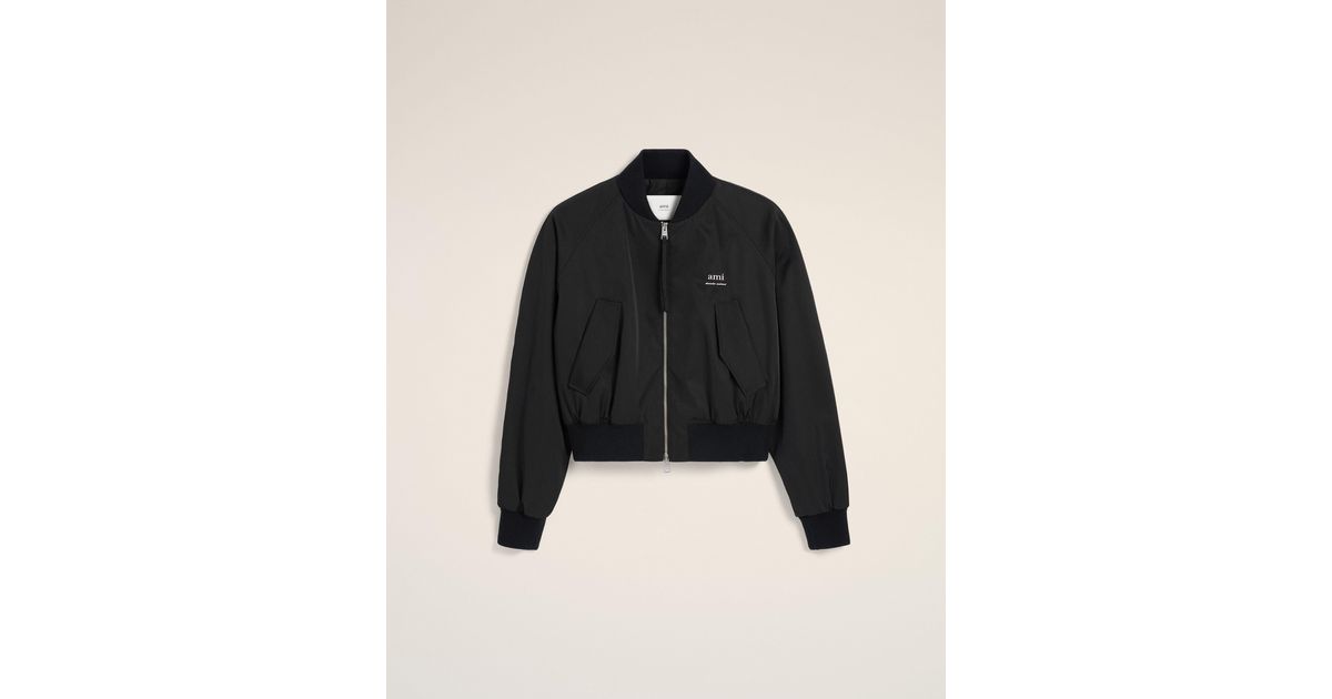 Ami Paris Twill Bomber in Black for Men Lyst UK