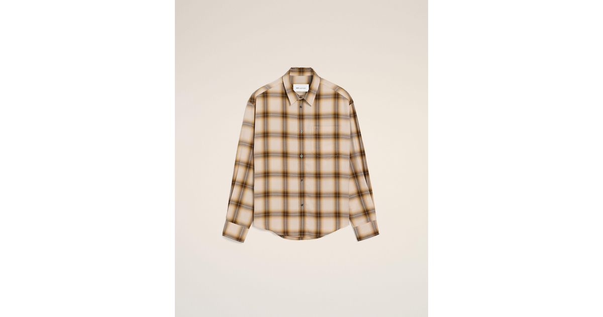 Ami Paris Boxy Checkered Shirt Ami De Coeur in Natural for Men | Lyst