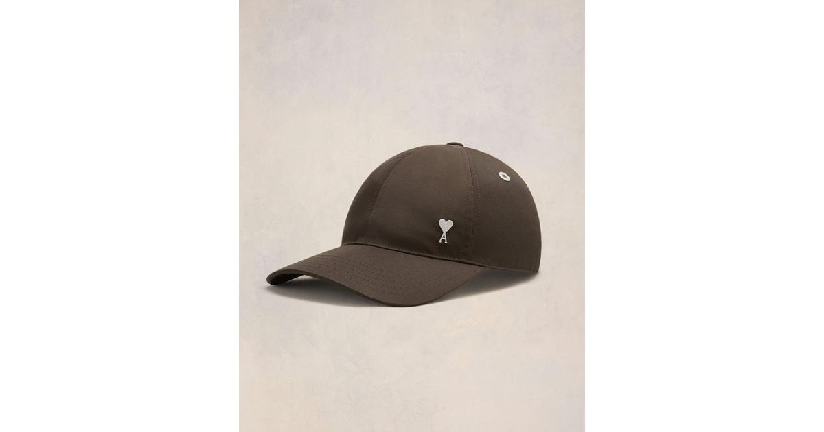 Ami Paris Ami De Coeur Stud Cap in Brown | Lyst