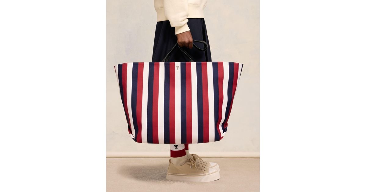 Ami Paris East West Ami Maxi Shopping Bag in Red | Lyst