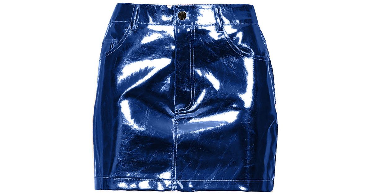 Amy Lynn Milena Cobalt Blue Metallic Mini Skirt | Lyst