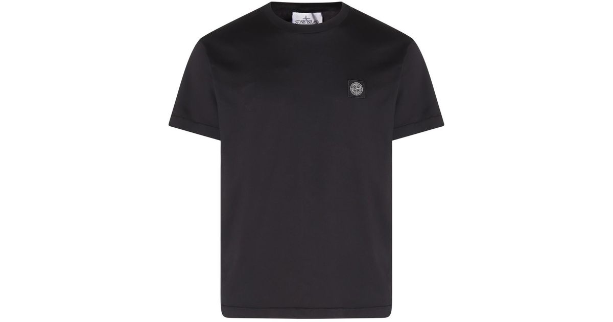 Stone Island Cotton T-shirt in Black for Men | Lyst