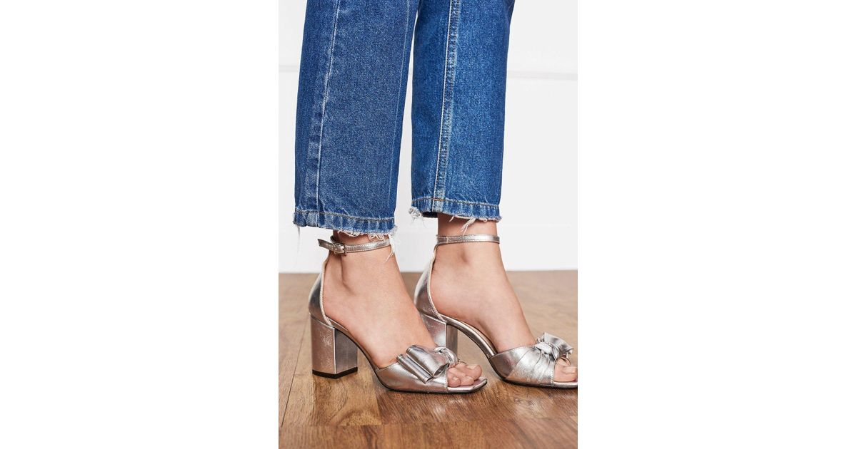 silver bow sandals