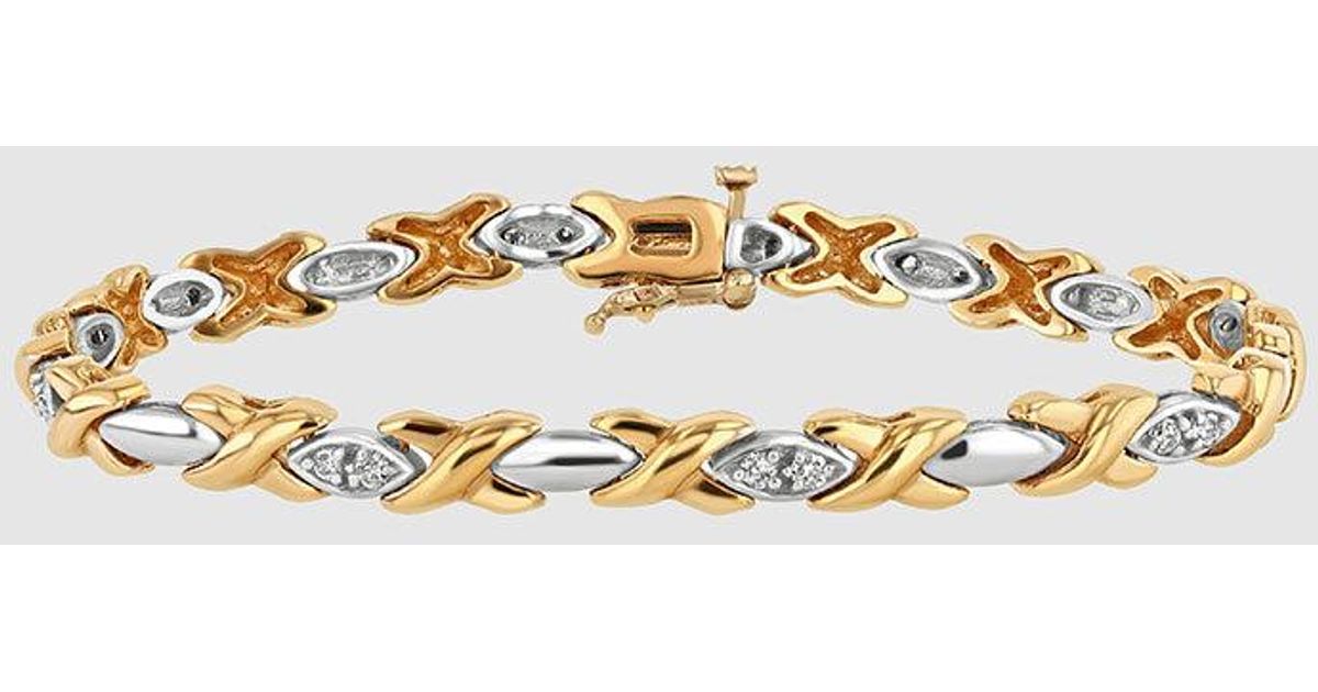 Anine Bing Two Tone Diamond Bracelet | Lyst
