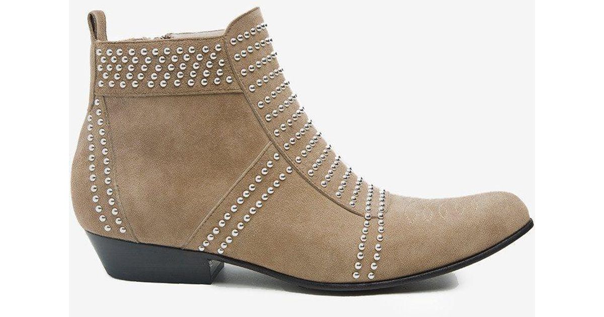 Anine Bing Suede Charlie Boots in Beige (Natural) - Lyst