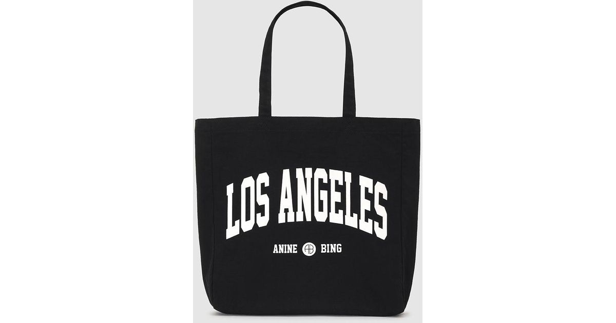 Anine Bing Remy Canvas Tote in Black Lyst