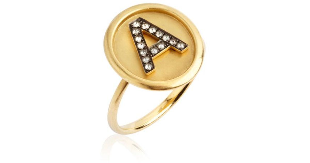 Annoushka Mythology Alphabet Signet Ring S In White Gold Metallic Lyst